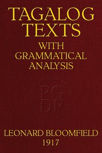 Cover of Tagalog Texts with Grammatical Analysis — Context and Discussion