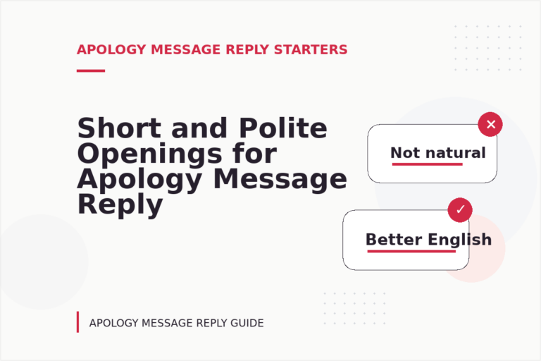 Short and Polite Openings for Apology Message Reply English