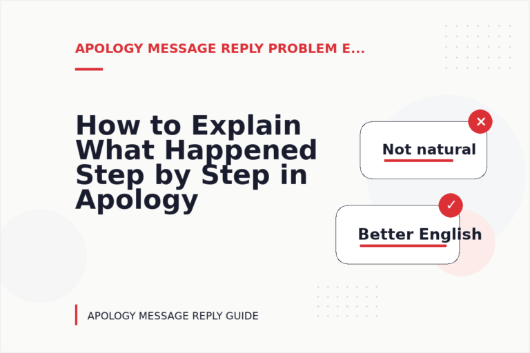 How to Explain What Happened Step by Step in Apology Message Reply English