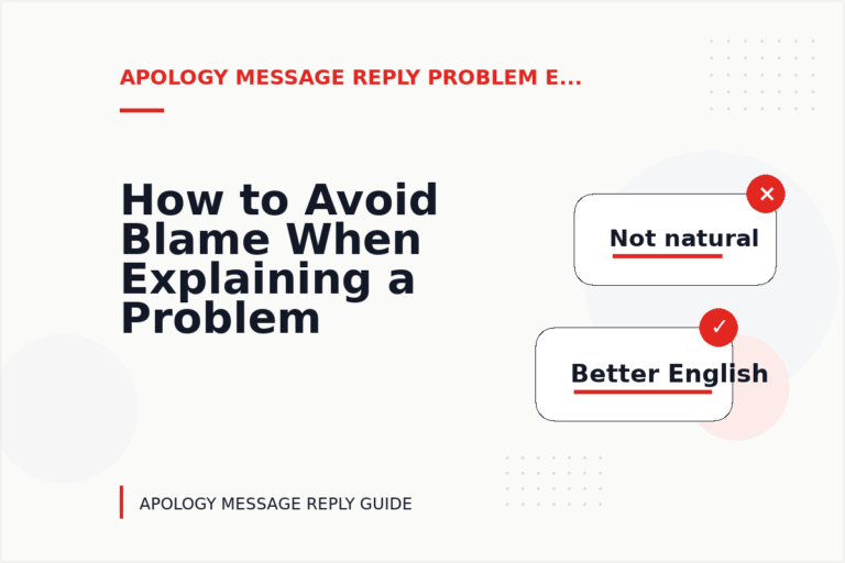 How to Avoid Blame When Explaining a Problem in Apology Message Reply English How to Avoid Blame When Explaining a Problem in Apology Message Reply English
