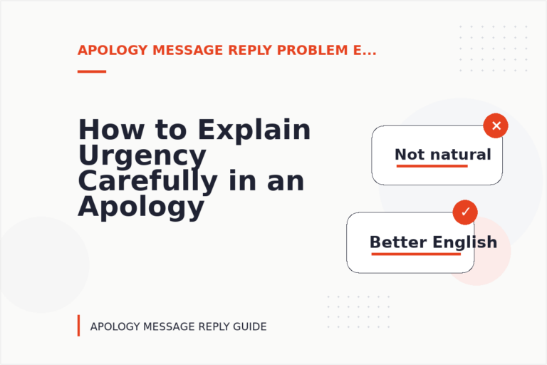 How to Explain Urgency Carefully in an Apology Message Reply