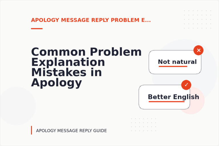 Common Problem Explanation Mistakes in Apology Message Reply English