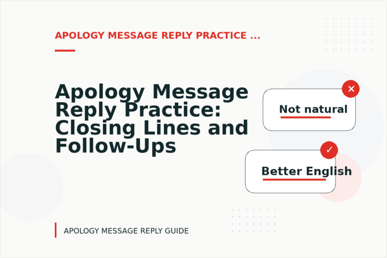 Apology Message Reply Practice: Closing Lines and Follow-Ups Apology Message Reply Practice: Closing Lines and Follow-Ups